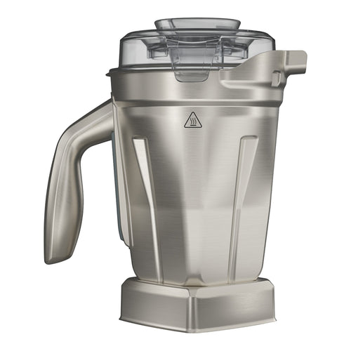 Vitamix 1,4 L Edelstahl-Behälter mit Deckel, Ansicht von rechts